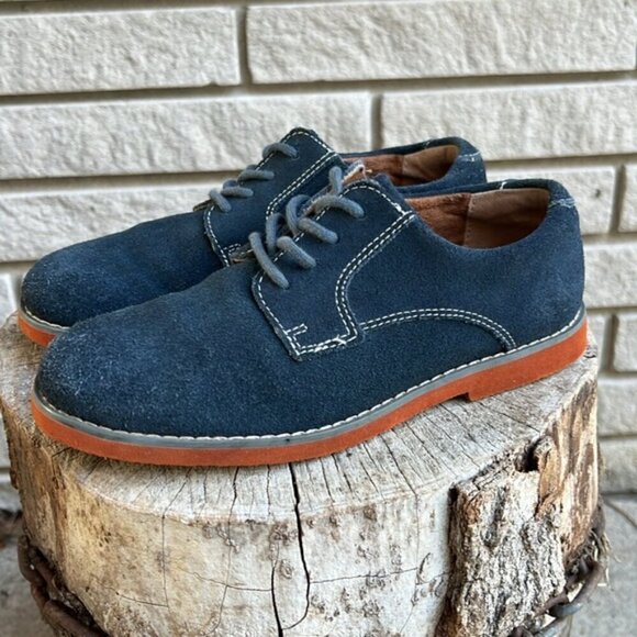 Florsheim Kearney Jr Plain Toe Oxford Blue Suede Shoes Sz 3 - Picture 4 of 9